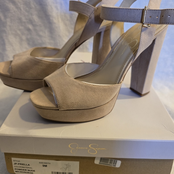 Jessica Simpson Women's Powder Nude Microsuede Shoes - Picture 3 of 4
